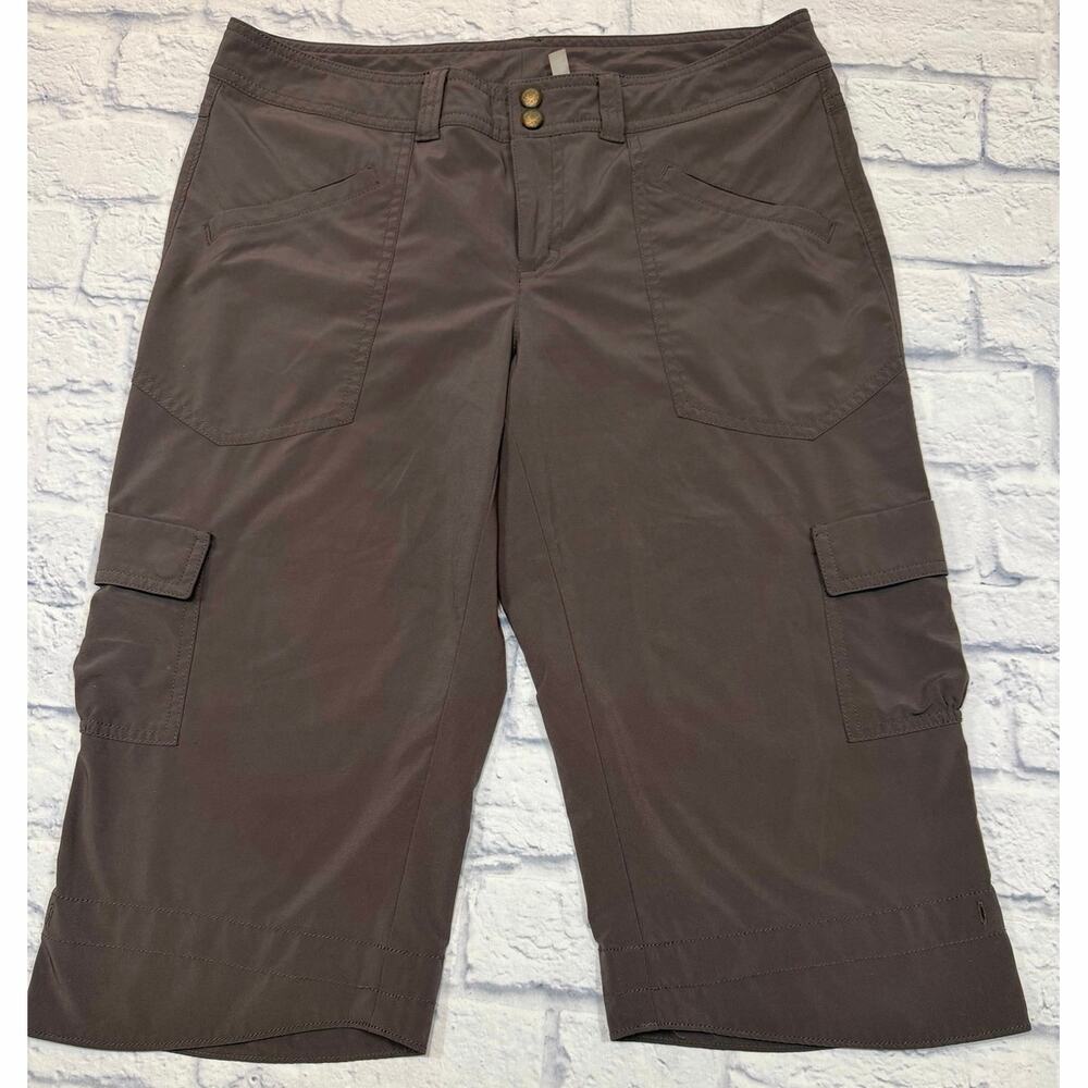 Athleta Cropped Brown Flared Active Pants Size 10 SN 100303 NO DRAWSTRINGSA764
